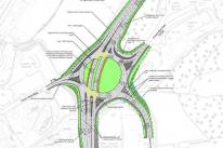 The roundabout today alongside the potential design for the layout of the new A30 Loggans Moor junction. The roundabout today alongside the potential design for the layout of the new A30 Loggans Moor junction.